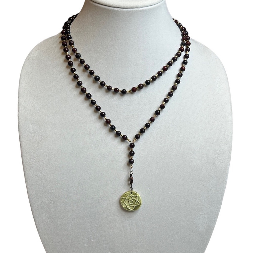 Beaded Clay Detachable Pendant Wrap Necklace